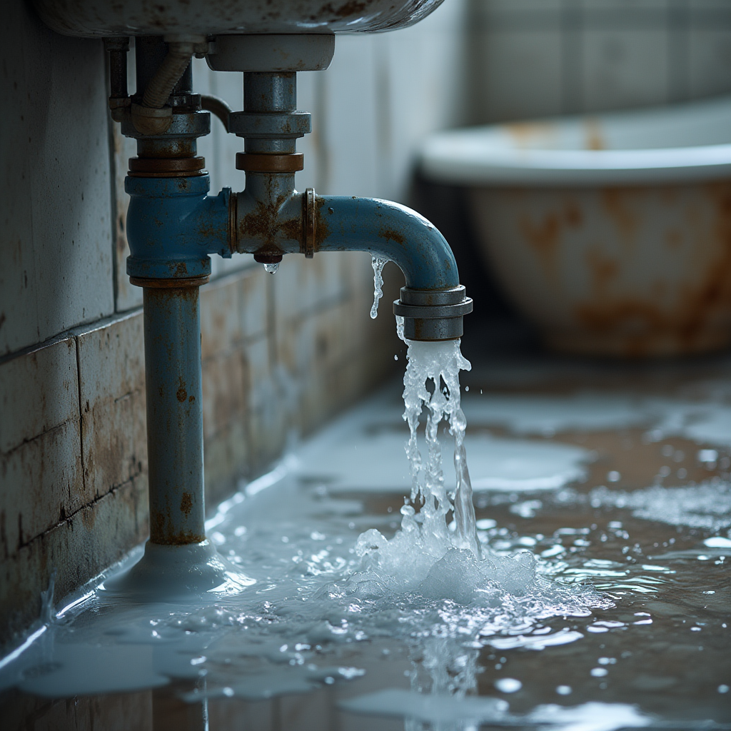 a dramatic scene of a flooded bathroom or kitchen with water spilling from a burst pipe the focus i d6s3825zmwuyg6lqcz8w 2
